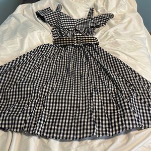 Cute Gingham off the Shoulder Dress!